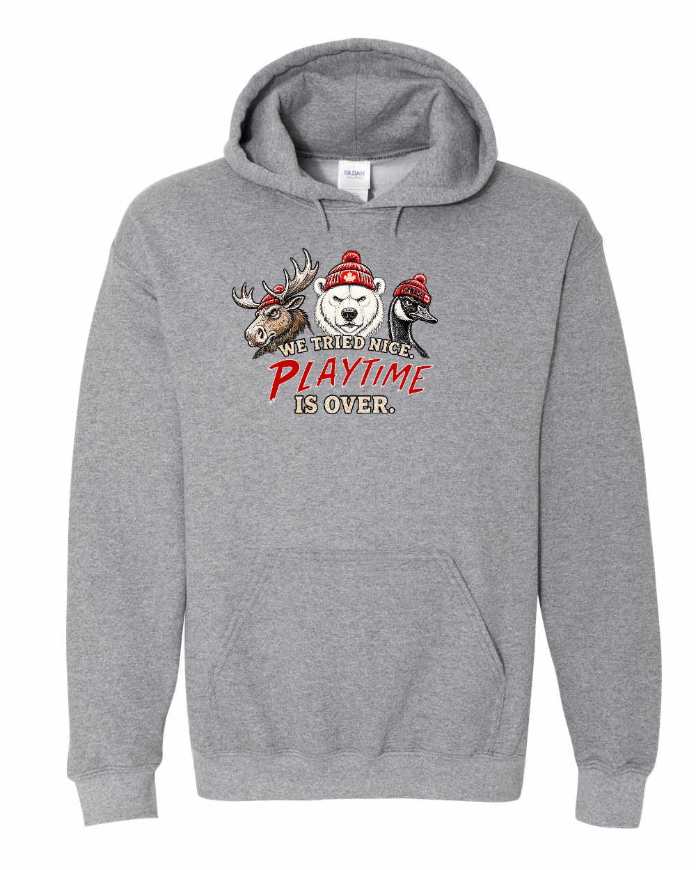 We Tried Nice New Full Front Pullover Hoodie in Graphite Heather