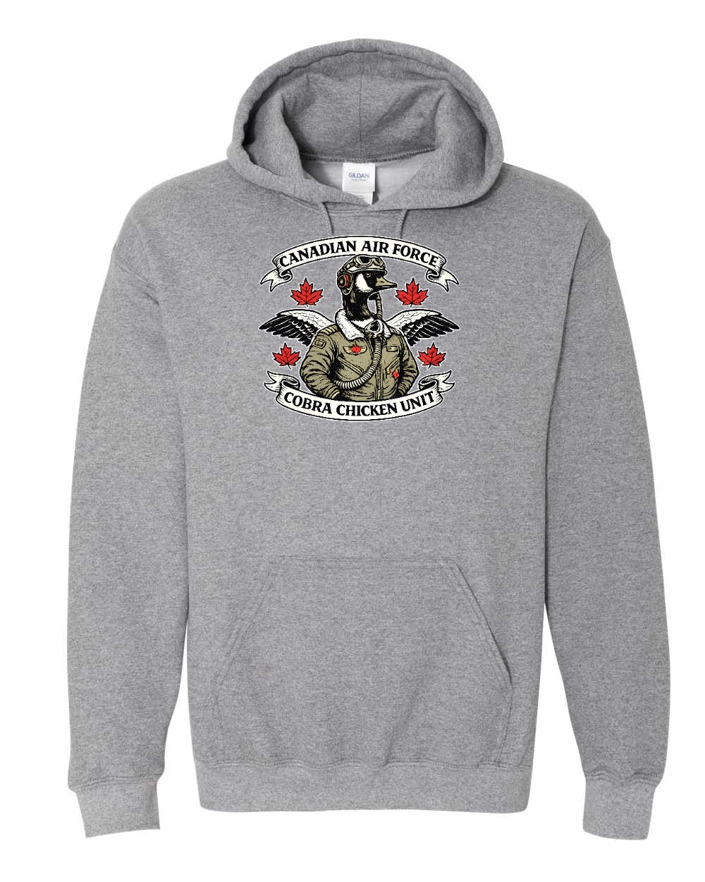 Cobra Chicken Air Force Pullover Hoodie in Graphite Heather