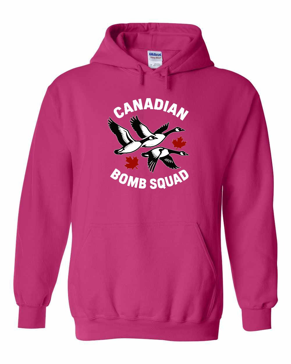 Canadian Bomb Squad Cropped Pullover Hoodie in Pink