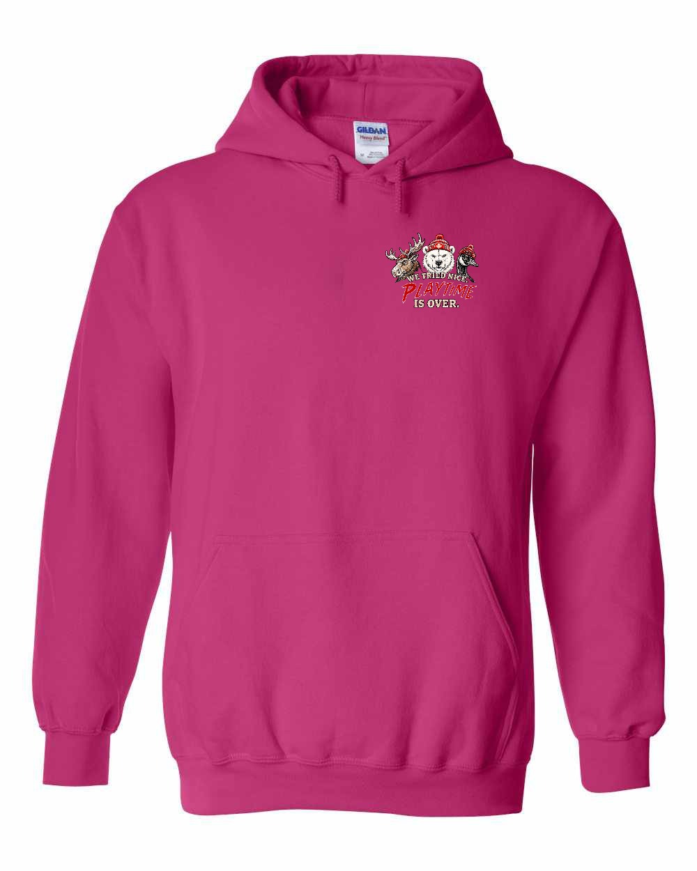 We Tried Nice New Left Chest and Back Pullover Hoodie in Pink