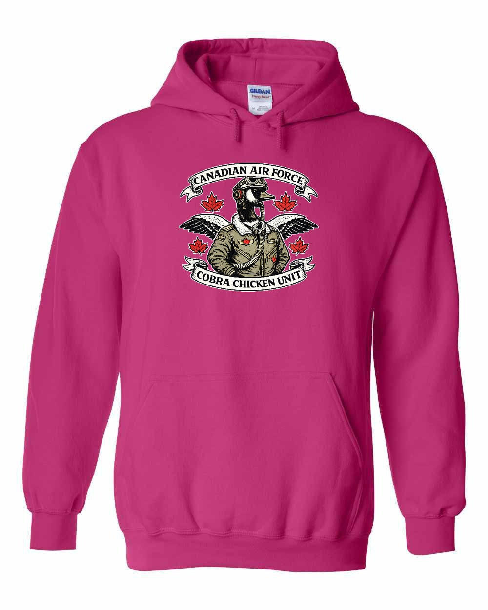 Cobra Chicken Air Force Pullover Hoodie in Heliconia Pink