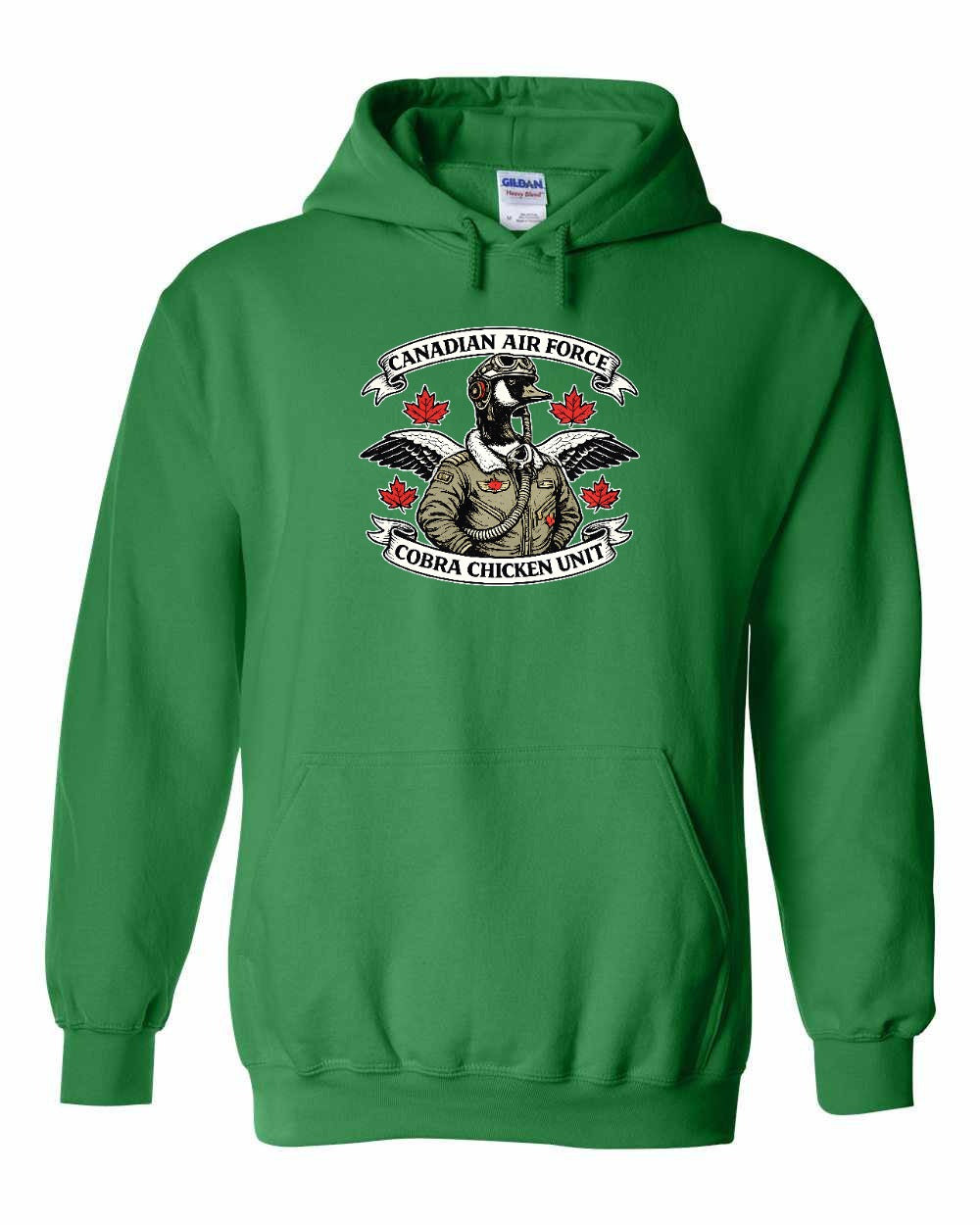 Cobra Chicken Air Force Pullover Hoodie in Irish Green