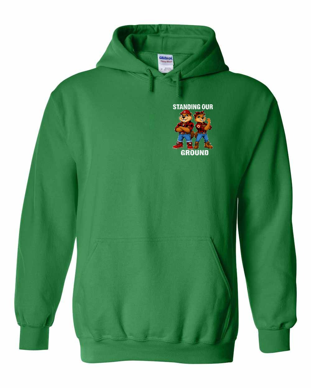 Standing Our Ground Left Chest Pullover Hoodie in Irish Green
