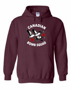 Canadian Bomb Squad Cropped Pullover Hoodie in Maroon