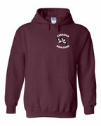 Canadian Bomb Squad Cropped Left Chest and Back Pullover Hoodie in Maroon