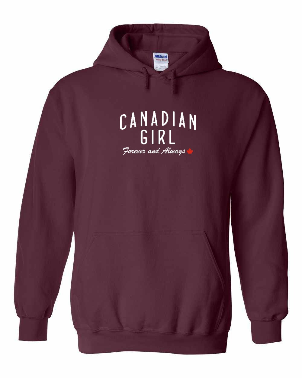 Canadian Girl Forever and Always Full Pullover Hoodie
