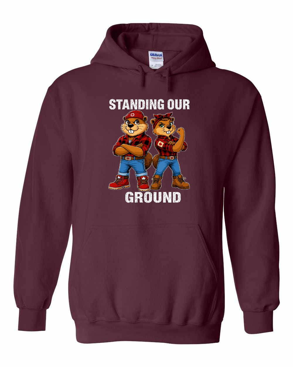 Standing Our Ground Pullover Hoodie in Maroon