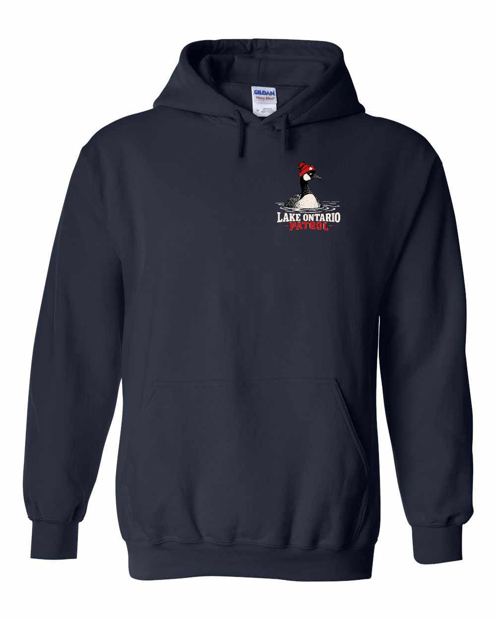 Lake Patrol Left Chest and Back Pullover Hoodie in Navy
