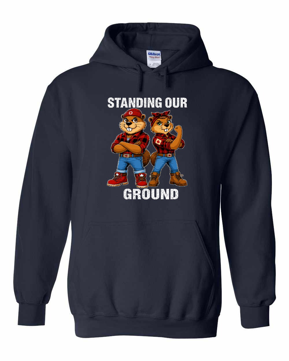 Standing Our Ground Pullover Hoodie in Navy