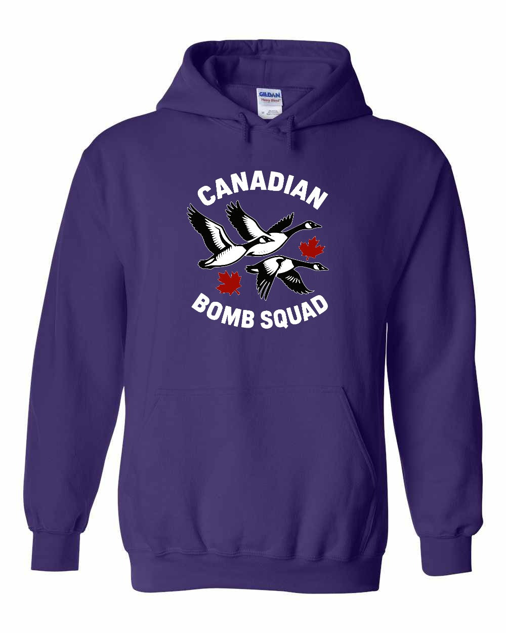 Canadian Bomb Squad Cropped Pullover Hoodie in Purple
