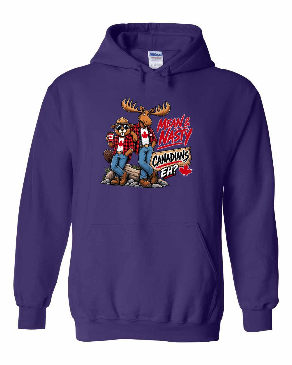 Mean and Nasty New Full Front Pullover Hoodie in Purple