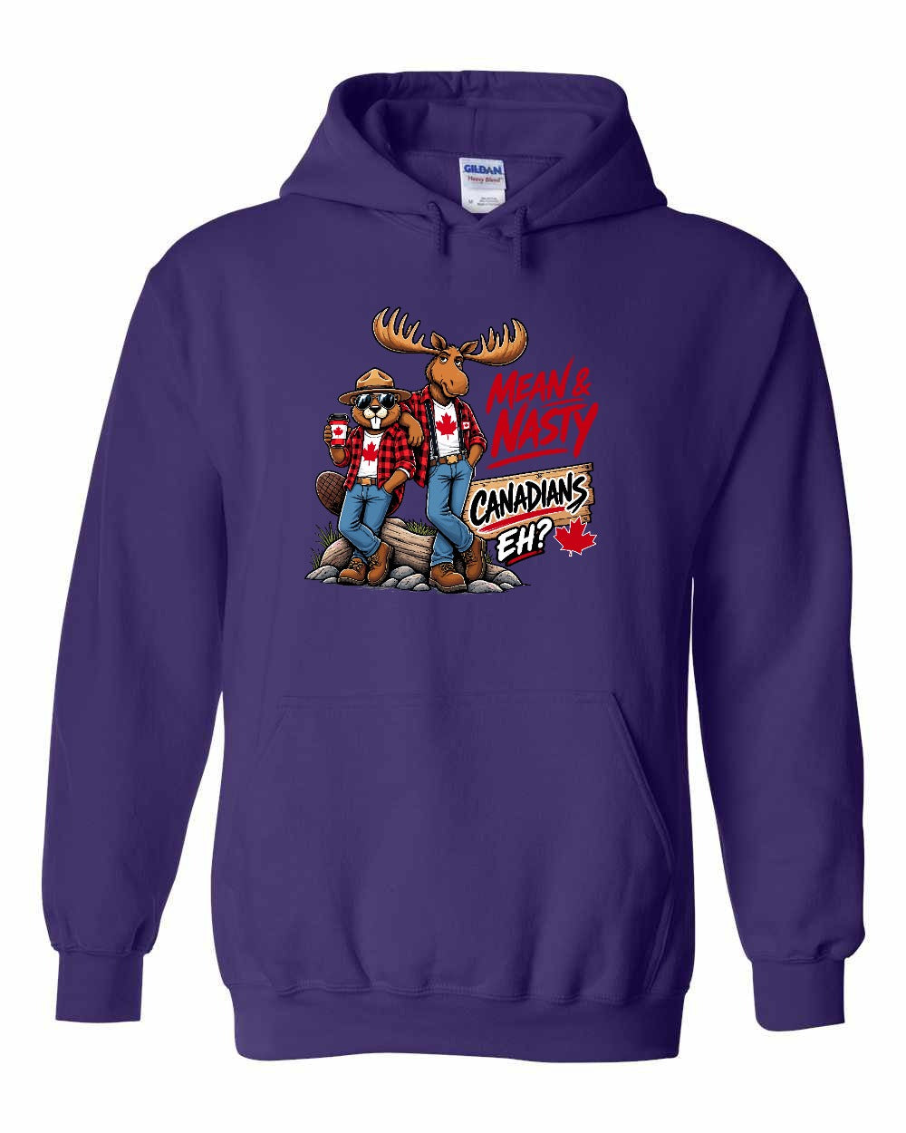New Mean and Nasty Canadians Pullover Hoodie in Purple