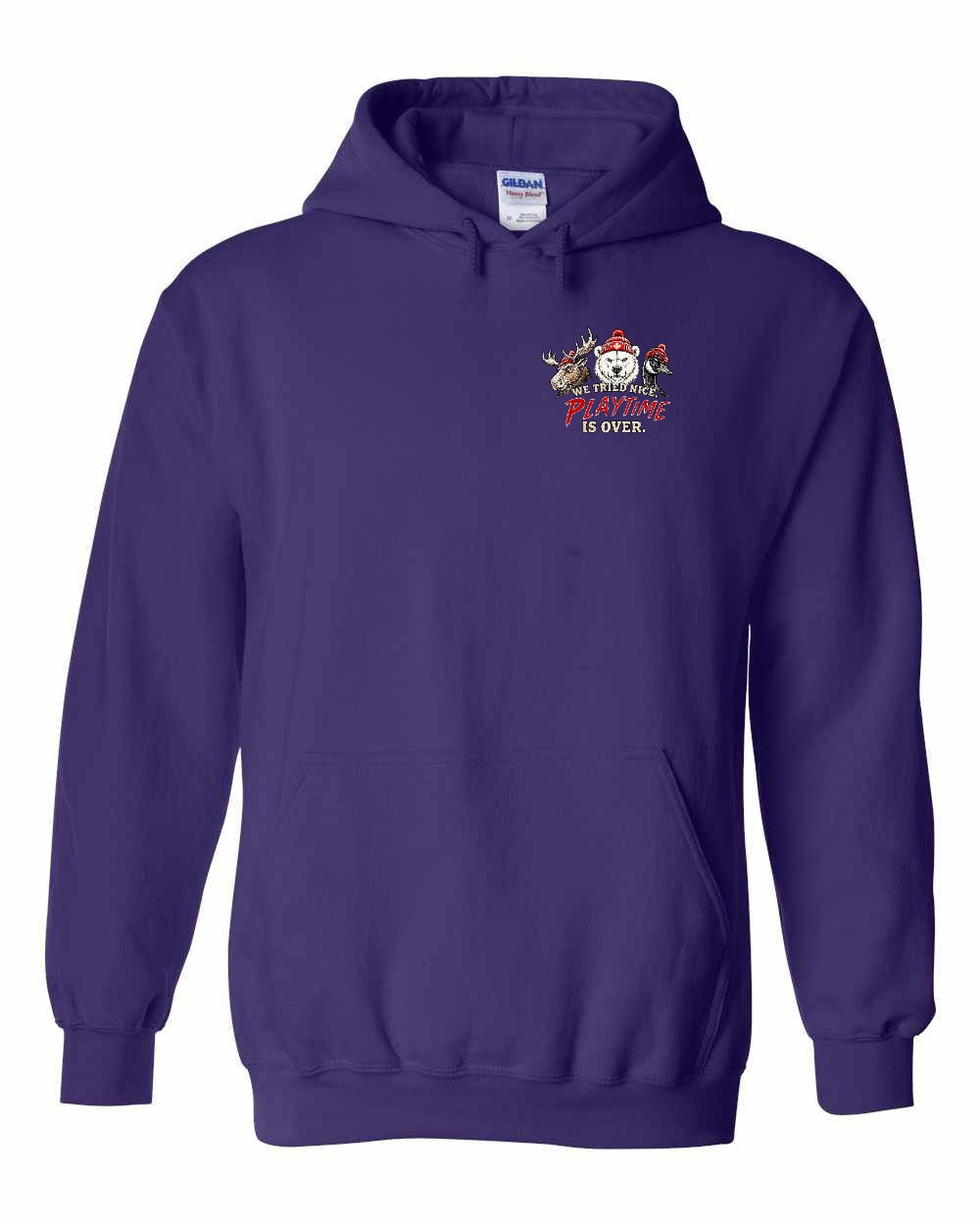 We Tried Nice New Left Chest and Back Pullover Hoodie in Purple
