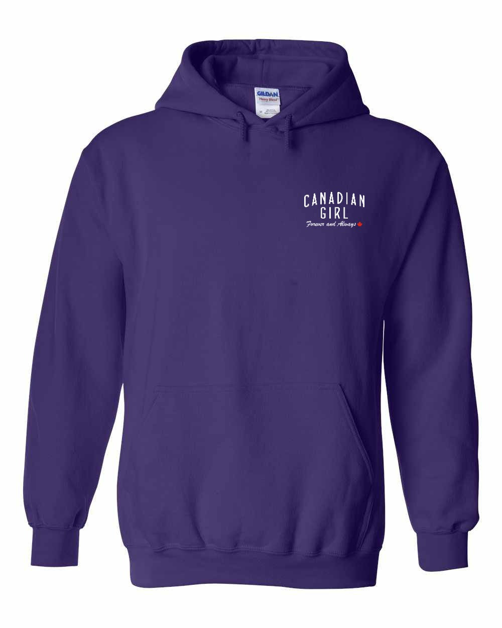 Canadian Girl Forever and Always Left Chest Pullover Hoodie