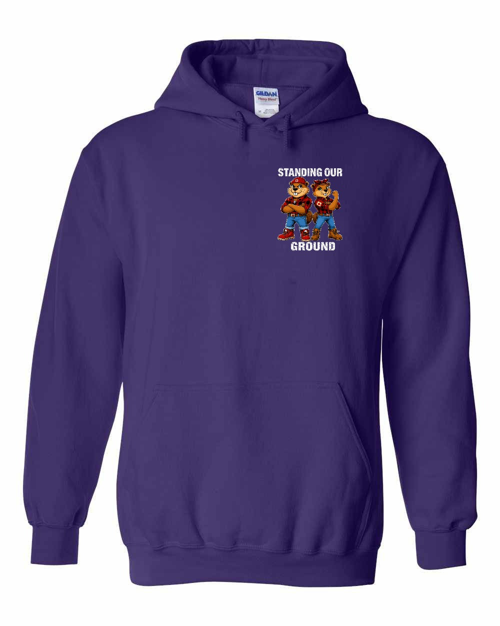 Standing Our Ground Left Chest Pullover Hoodie in Purple