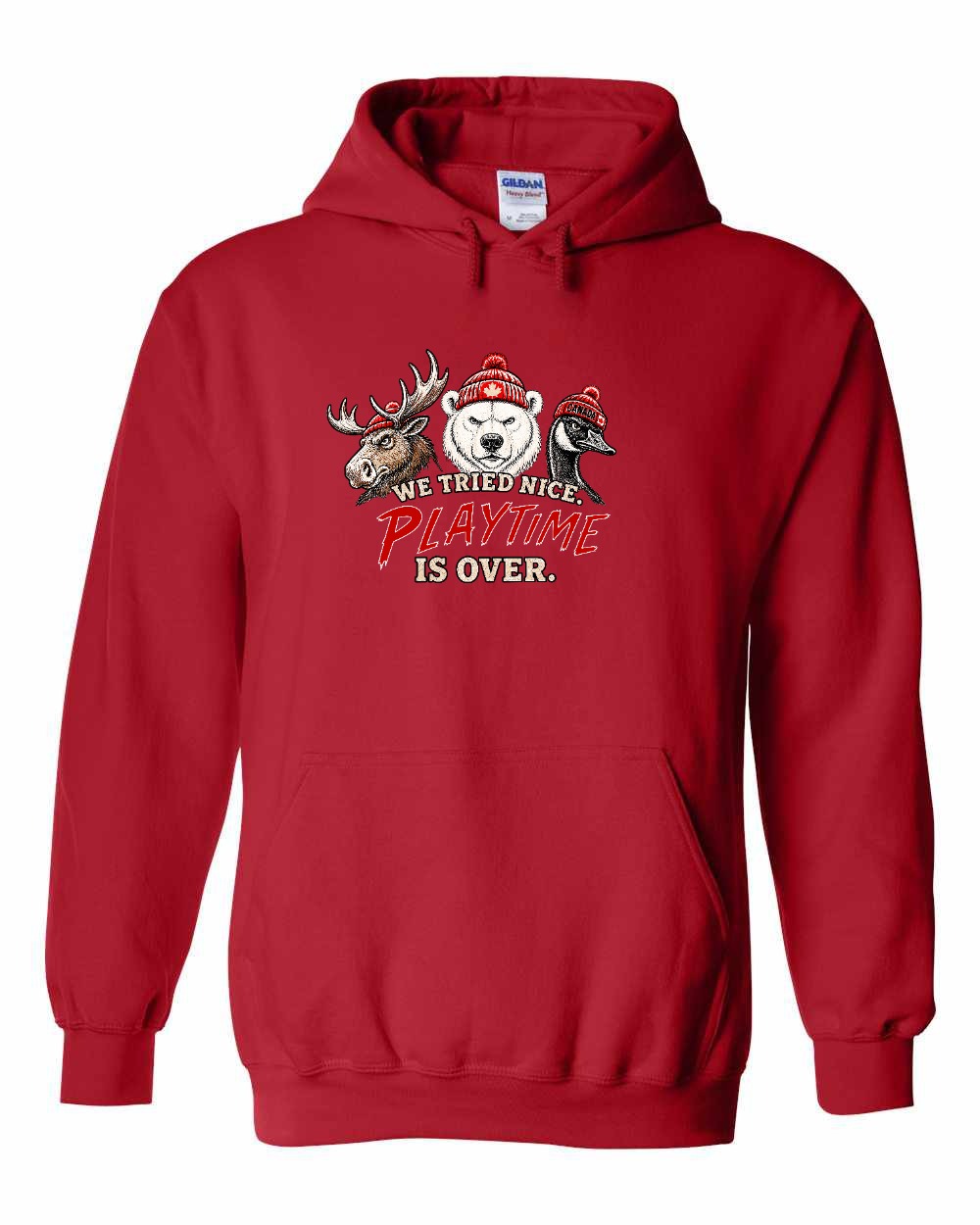 We Tried Nice New Full Front Pullover Hoodie in Red