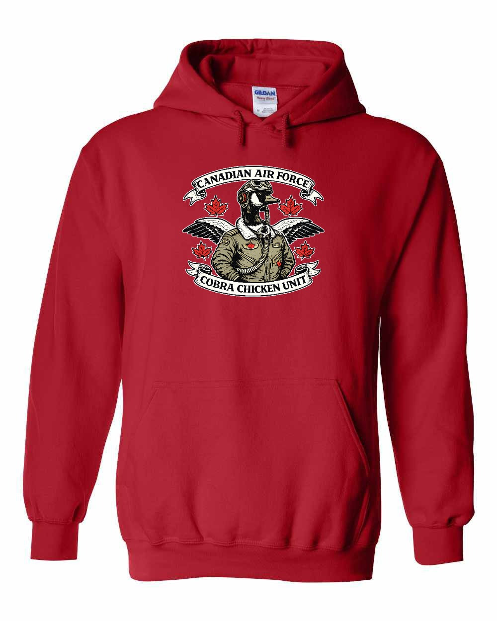 Cobra Chicken Air Force Pullover Hoodie in Red