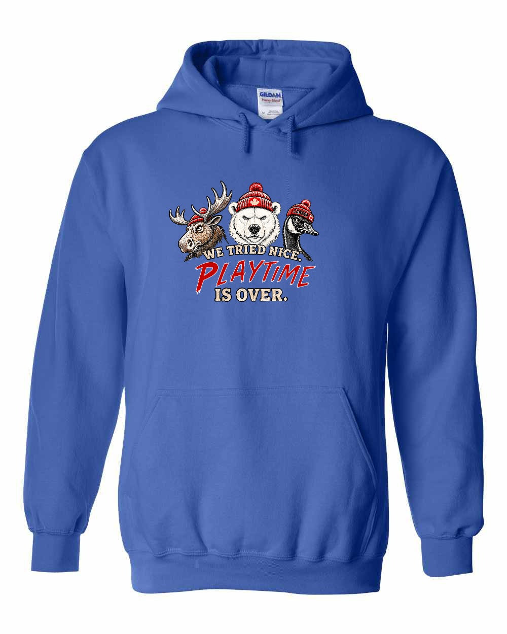 We Tried Nice New Full Front Pullover Hoodie in Royal