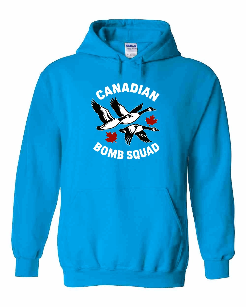 Canadian Bomb Squad Cropped Pullover Hoodie in Sapphire
