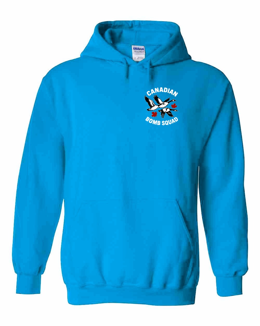 Canadian Bomb Squad Cropped Left Chest and Back Pullover Hoodie in Sapphire