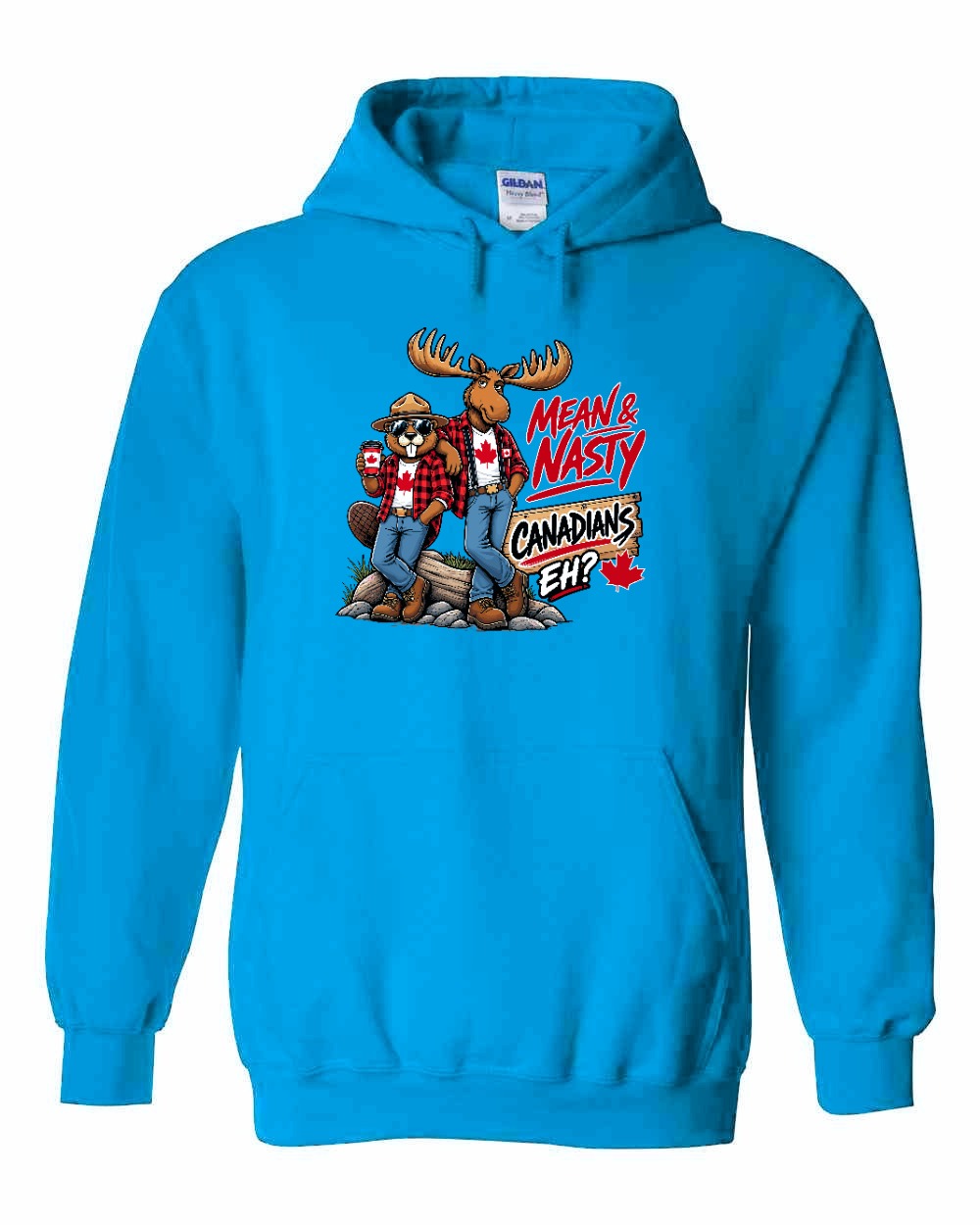 Mean and Nasty New Full Front Pullover Hoodie in Sapphire