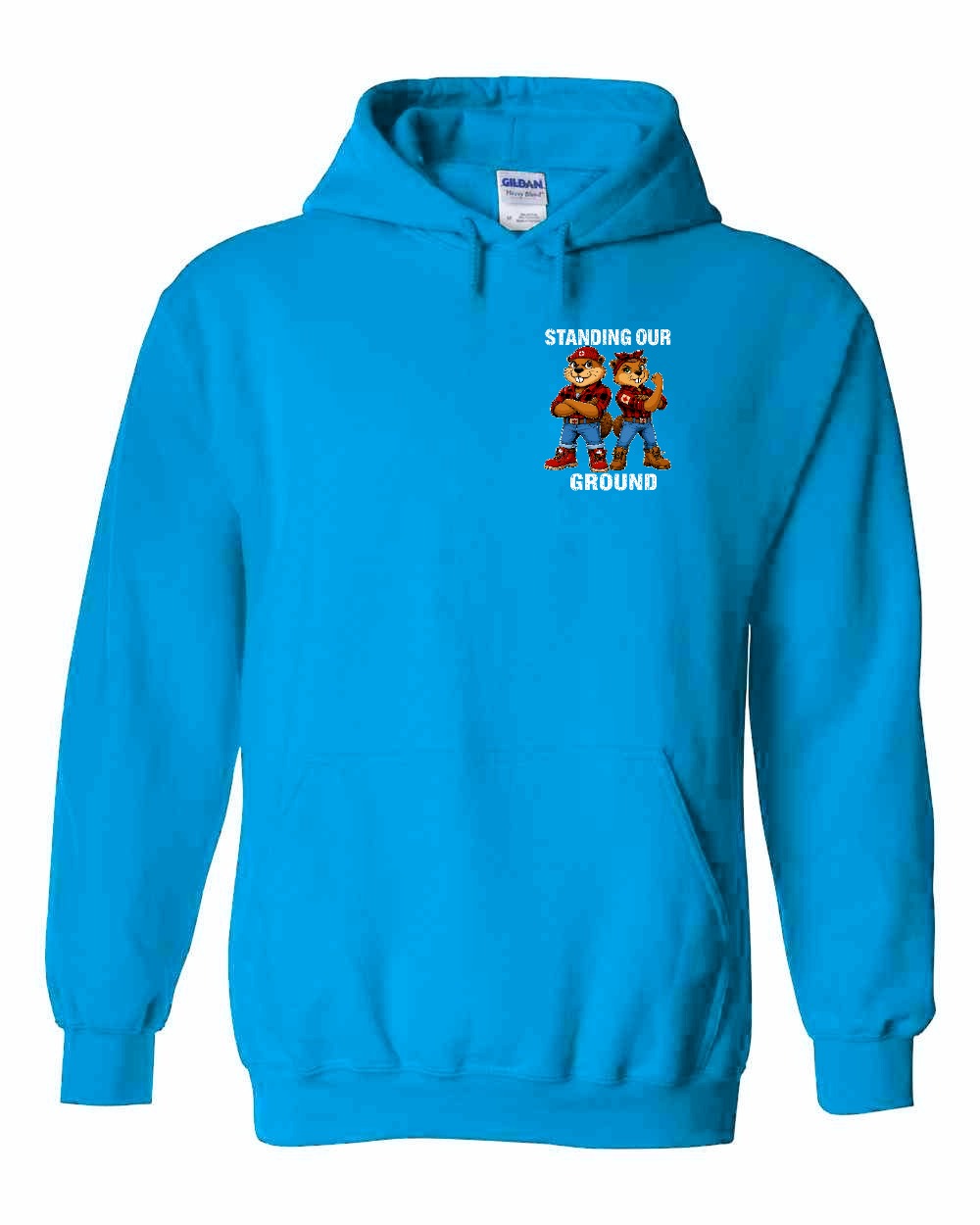 Standing Our Ground Left Chest Pullover Hoodie in Sapphire