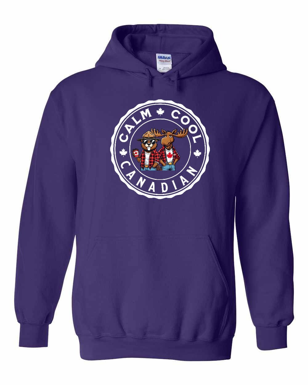 Calm Cool Moose and Beaver Full Pullover - Gildan Canada (sewn Internationally)