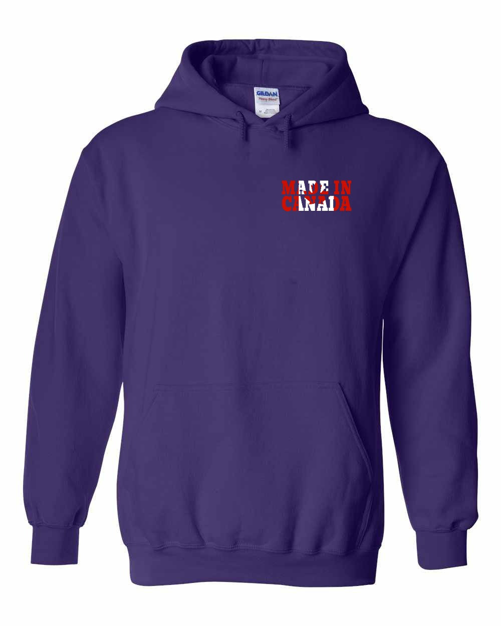 Made in Canada Flag Background Left Chest and Back Pullover - Gildan Canada (sewn Internationally)