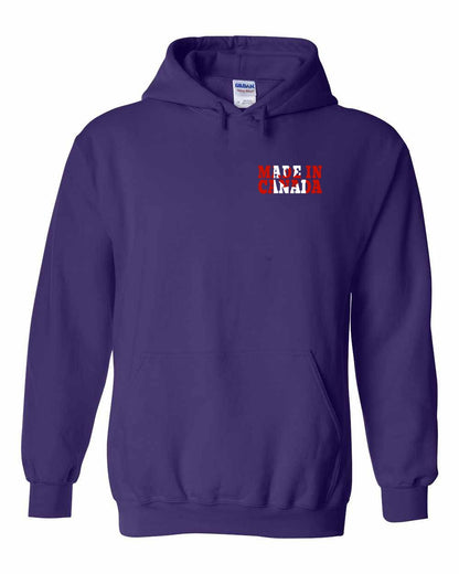Made in Canada Flag Background Left Chest and Back Pullover - Gildan Canada (sewn Internationally)