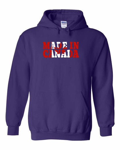 Made in Canada Flag Background Full Pullover - Gildan Canada (sewn Internationally)