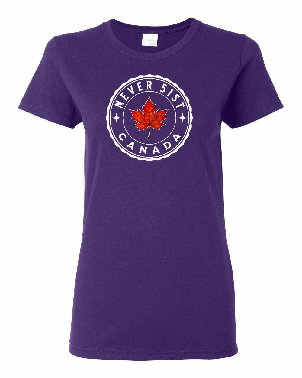 Never 51st Leaf Full Front Women's Tee - Gildan Canada (sewn Internationally)