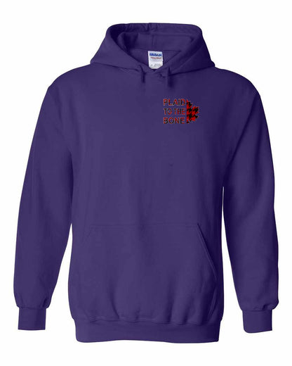 Plaid to the Bone Stacked Leaf Left Chest Pullover - Gildan Canada (sewn Internationally)