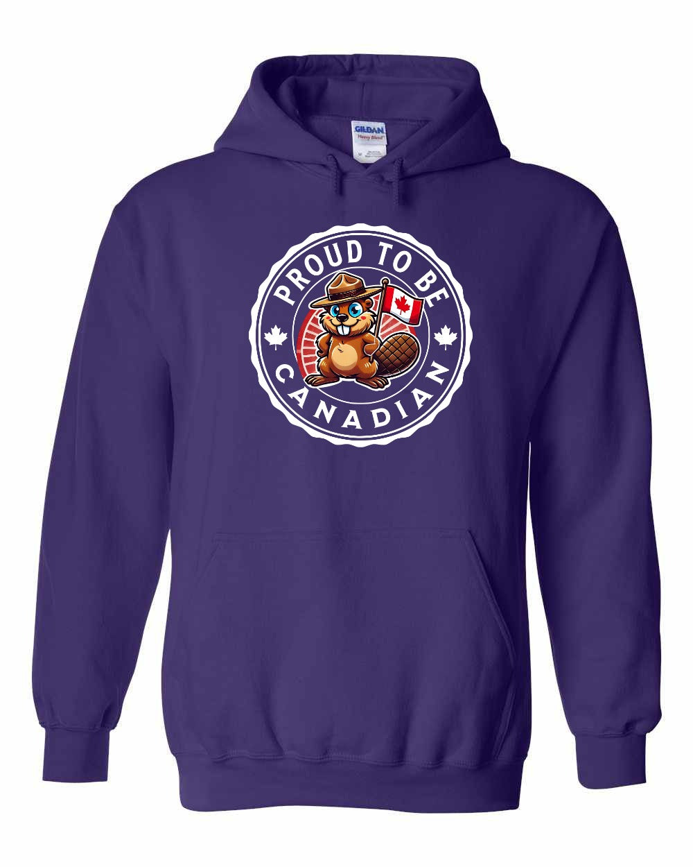 Proud to be Canadian Beaver Full Front Pullover Hoodie