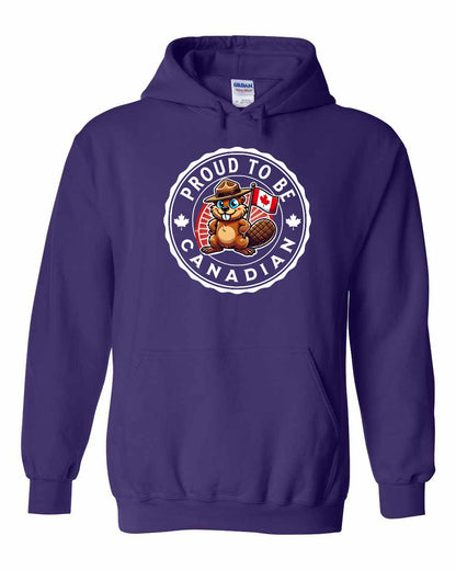Proud to be Canadian Beaver Full Front Pullover Hoodie