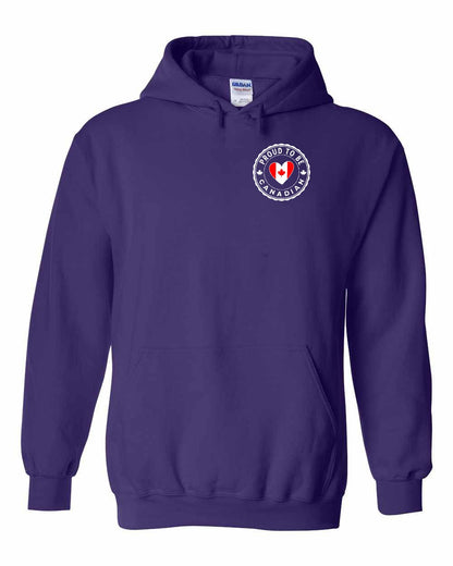 Proud to be Canadian Heart Flag Left Chest and Back Pullover - Gildan Canada (sewn Internationally)