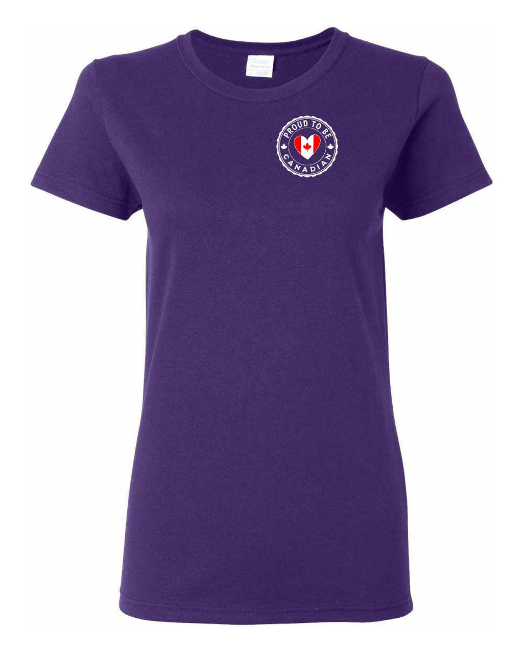 Proud to Be Canadian Heart Left Chest Women's Tee