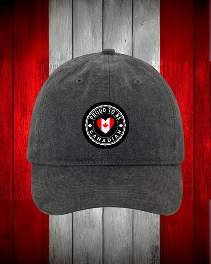 Proud to be Canadian heart flag  design Hat