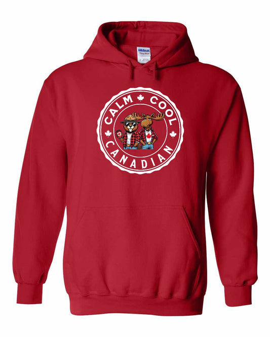 Calm Cool Moose and Beaver Full Pullover - Gildan Canada (sewn Internationally)