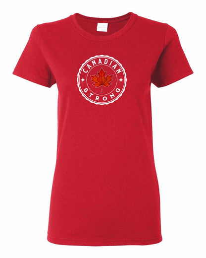 Canadian Strong Leaf Full Front Women's Tee - Gildan Canada (sewn Internationally)
