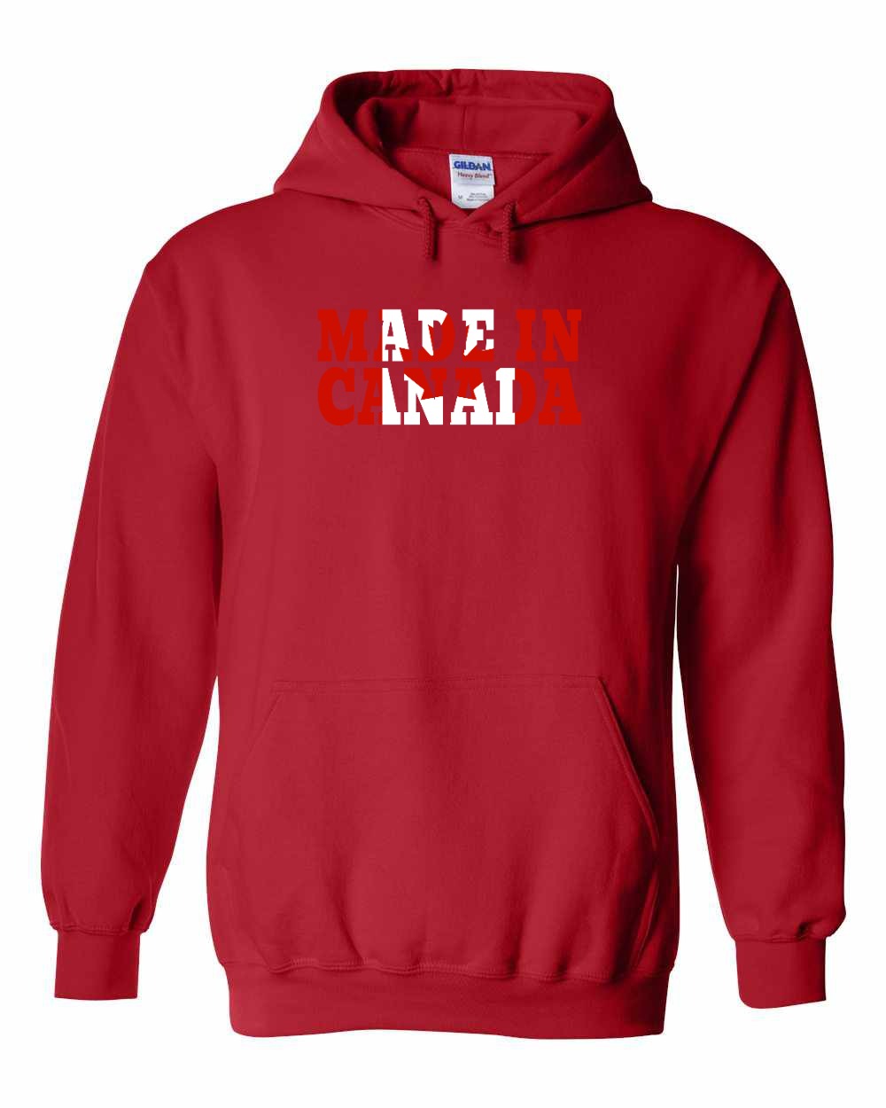 Made in Canada Flag Background Full Pullover - Gildan Canada (sewn Internationally)