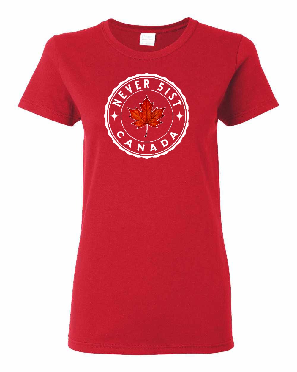Never 51st Leaf Full Front Women's Tee - Gildan Canada (sewn Internationally)