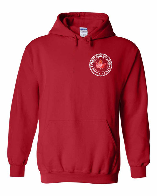 Born and Raised Prince Edward Island Left Chest and Back Pullover - Gildan Canada (sewn Internationally)