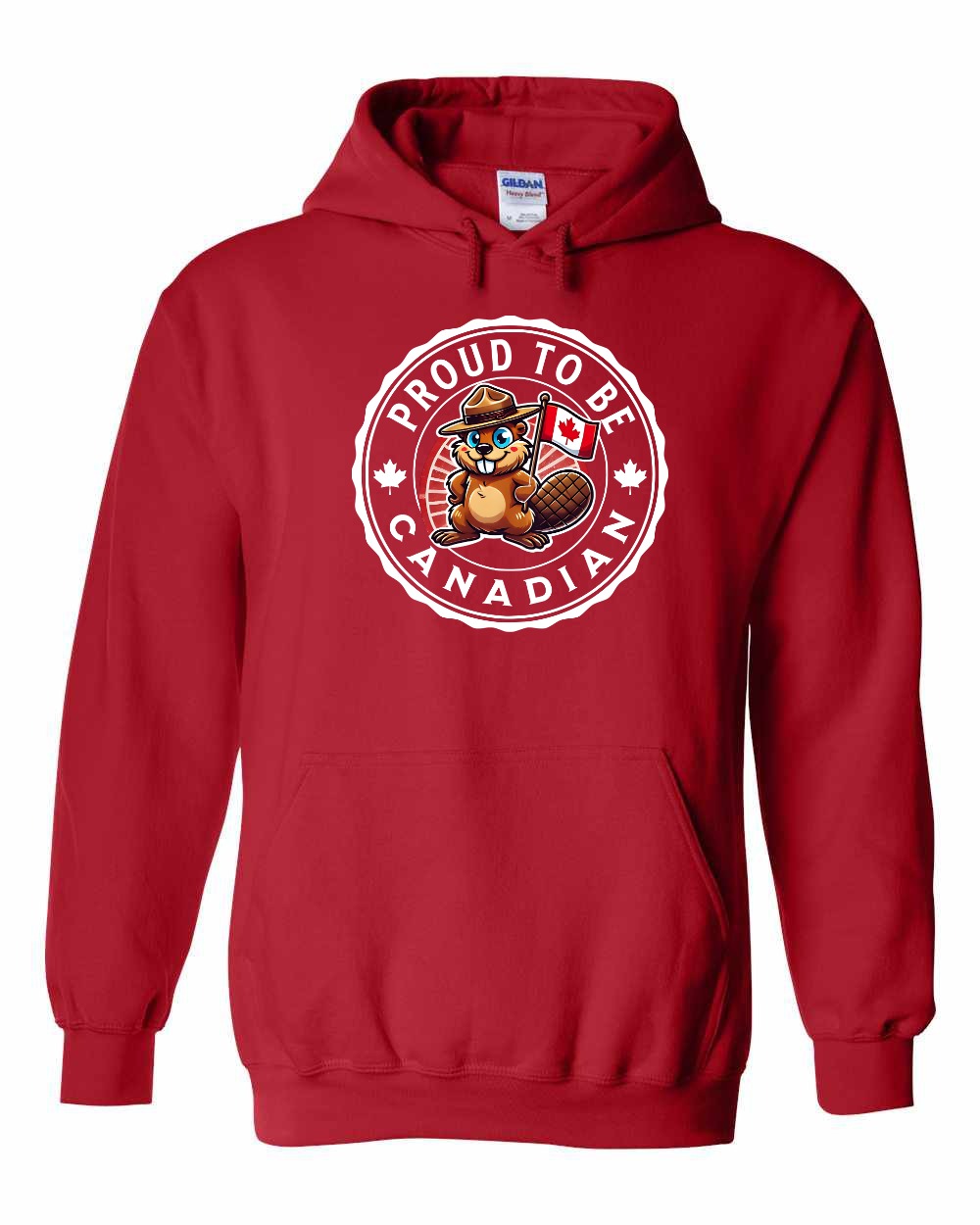 Proud to be Canadian Beaver Full Front Pullover Hoodie