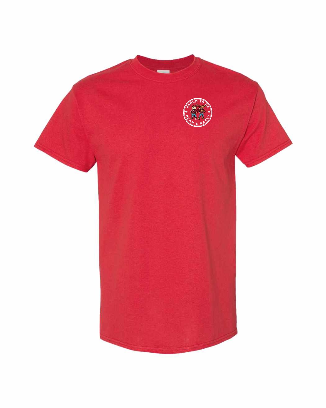 Proud to be Mean and Nasty Beaver and Moose Left Chest Men's Tee