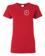 Proud to be Canadian Leaf Left Chest and Back Women's Tee