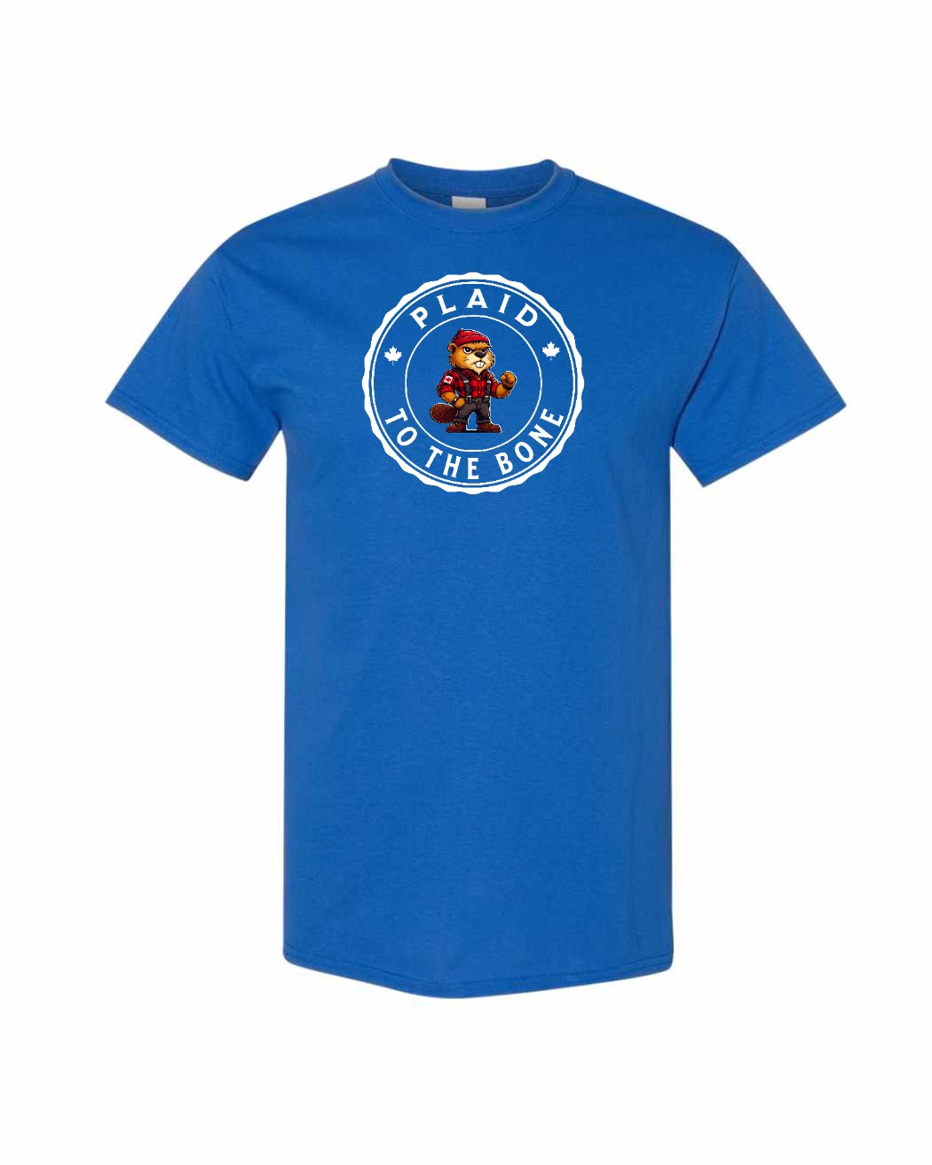 Plaid to the Bone Beaver Full Front Men's Tee - Gildan Canada (sewn Internationally)