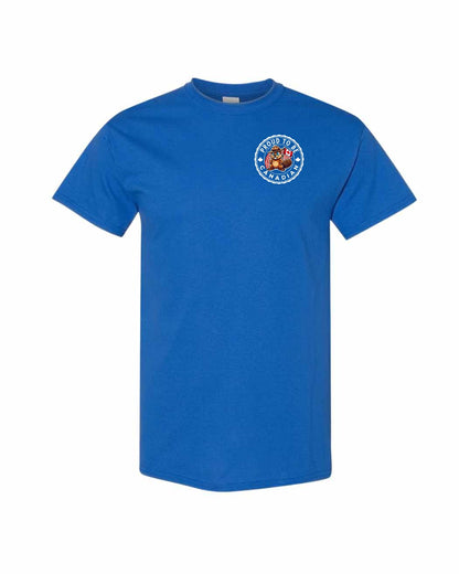 Proud to Be Canadian Beaver Left Chest & Back Men's Tee - Gildan Canada (sewn Internationally)