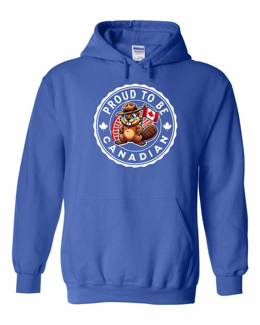 Proud to be Canadian Beaver Full Front Pullover Hoodie