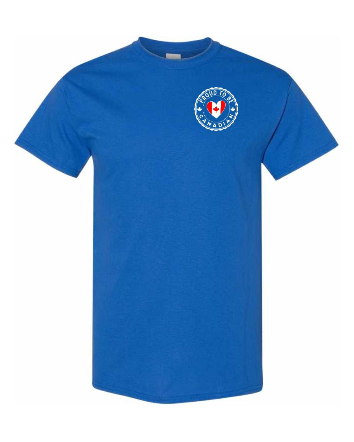 Proud to be Canadian Proud to be Heart Flag Left Chest and Back Men's Tee
