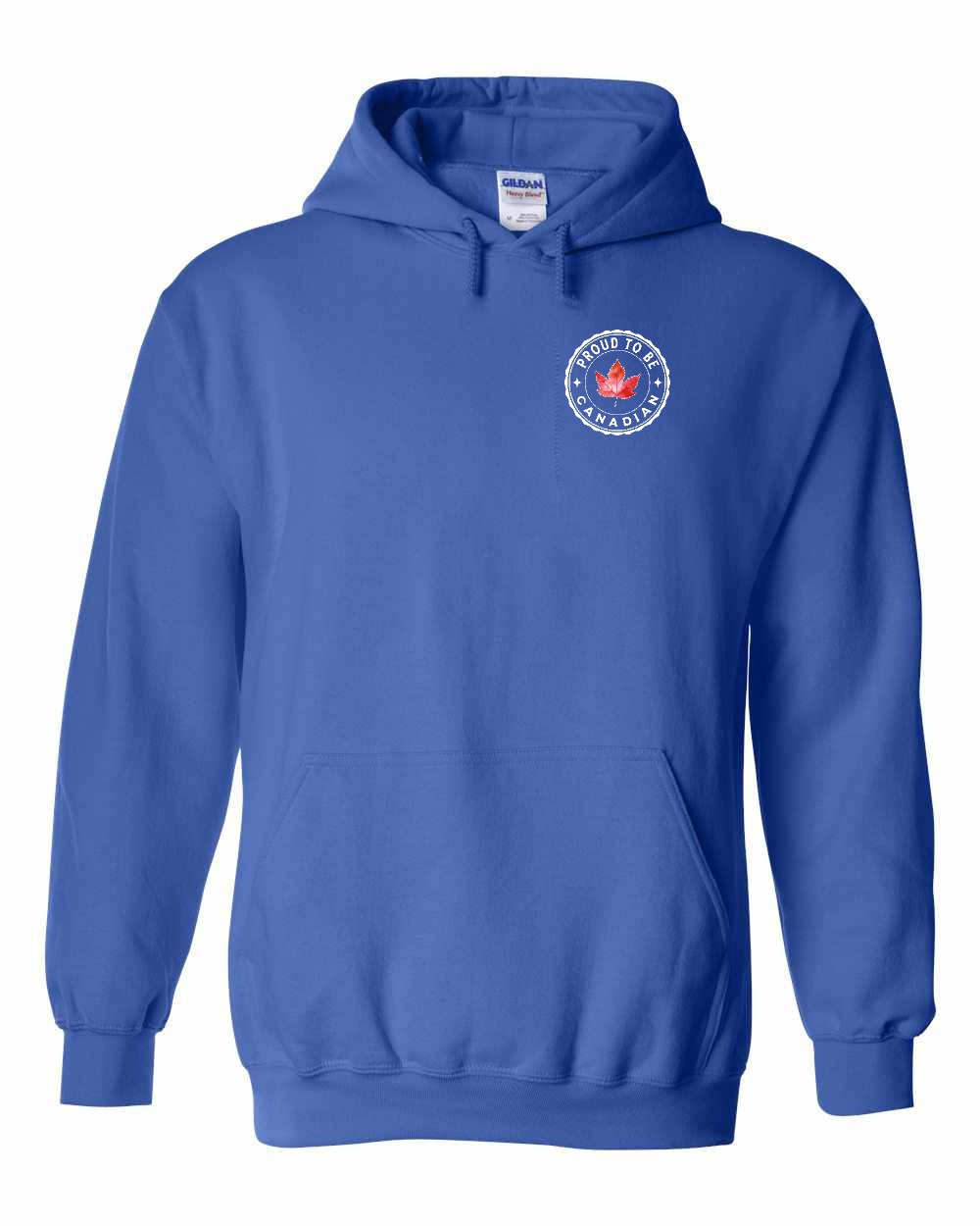 Proud to be Canadian leaf Left Chest and Back Pullover Hoodie